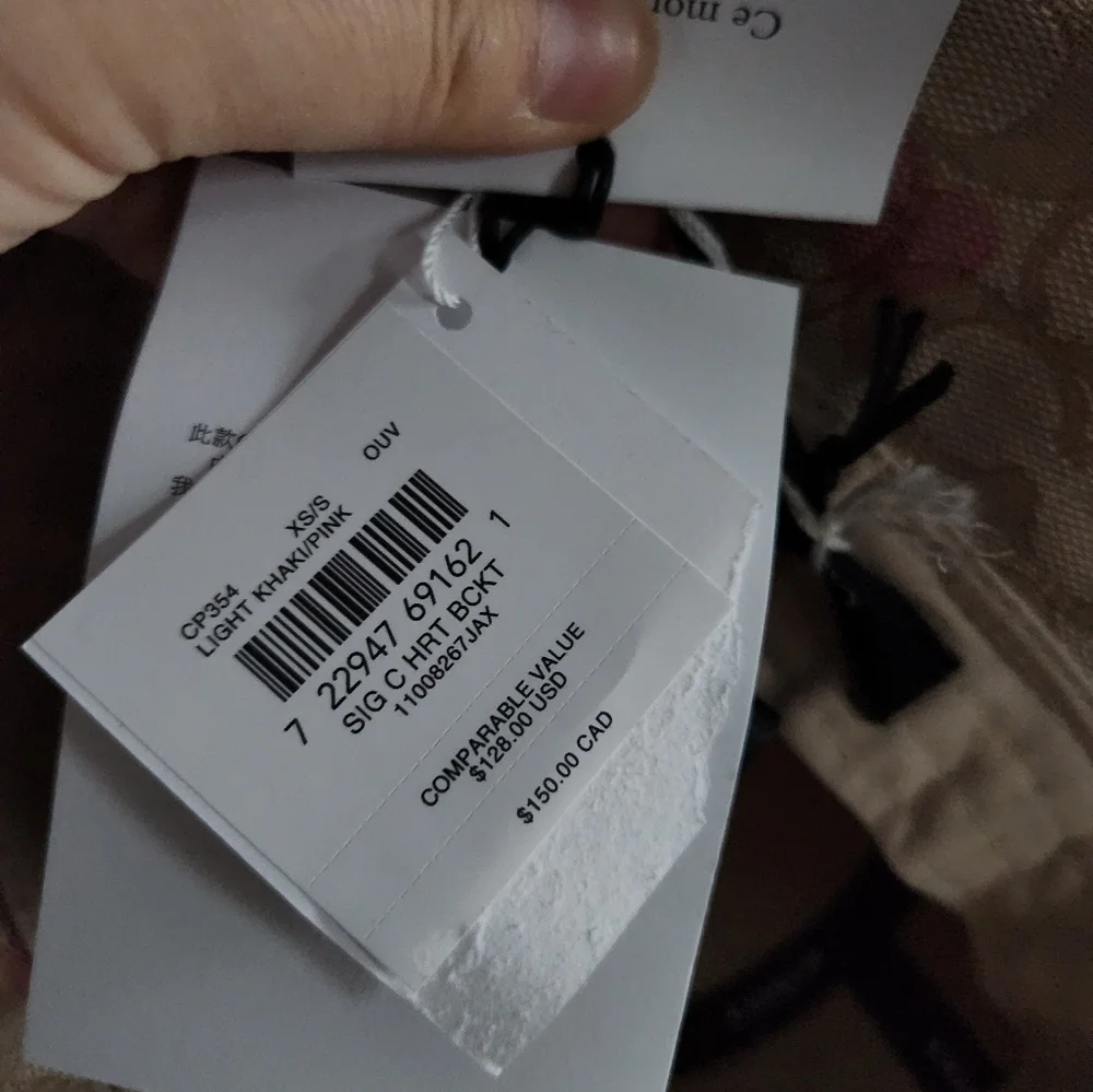 Coach Pink and Beige Patterned Hat XS/S - Picture 5 of 5
